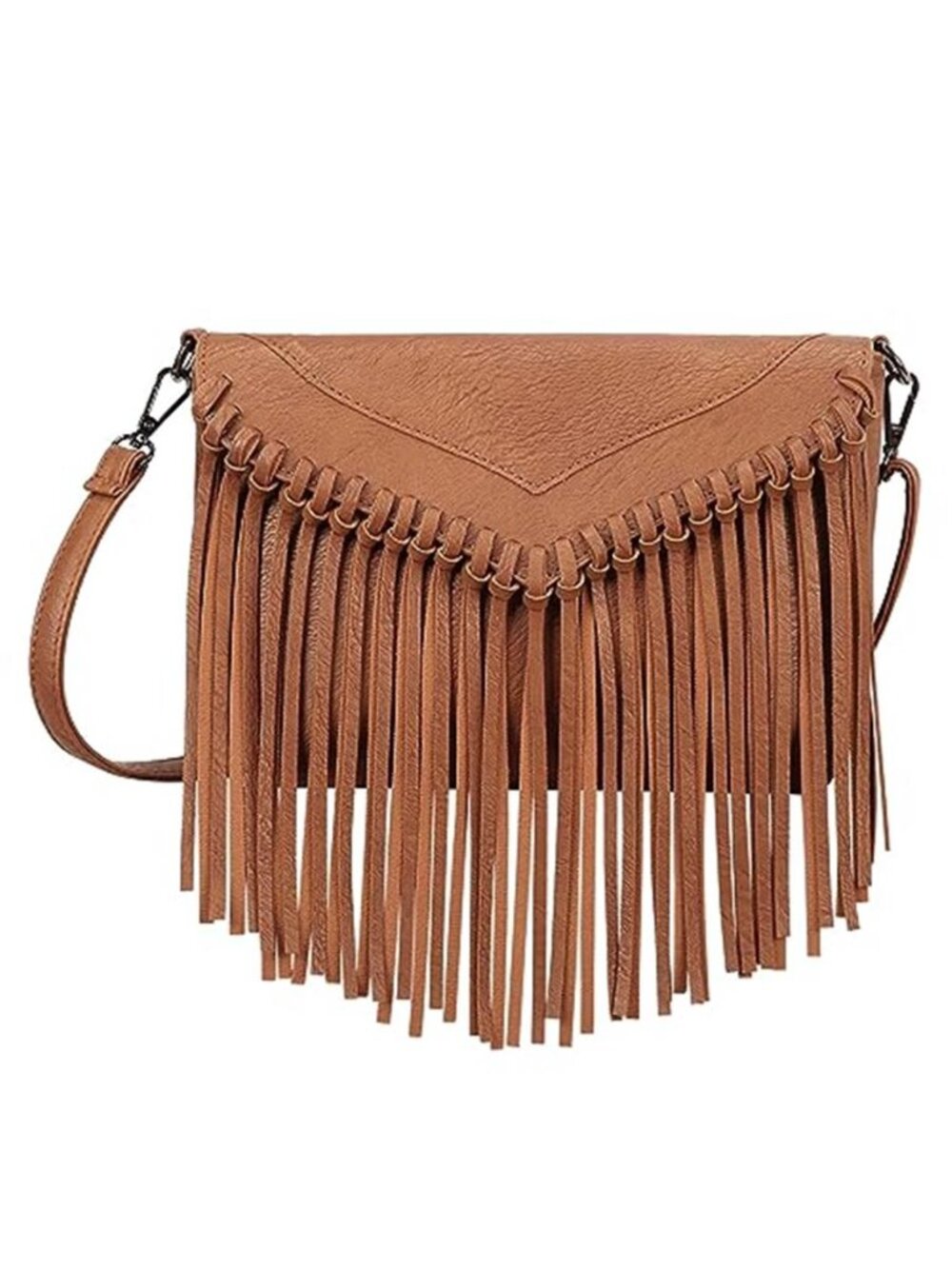 Boho Fringe Crossbody Bag Faux Leather Tassel Purse Western Hobo Shoulder Bag